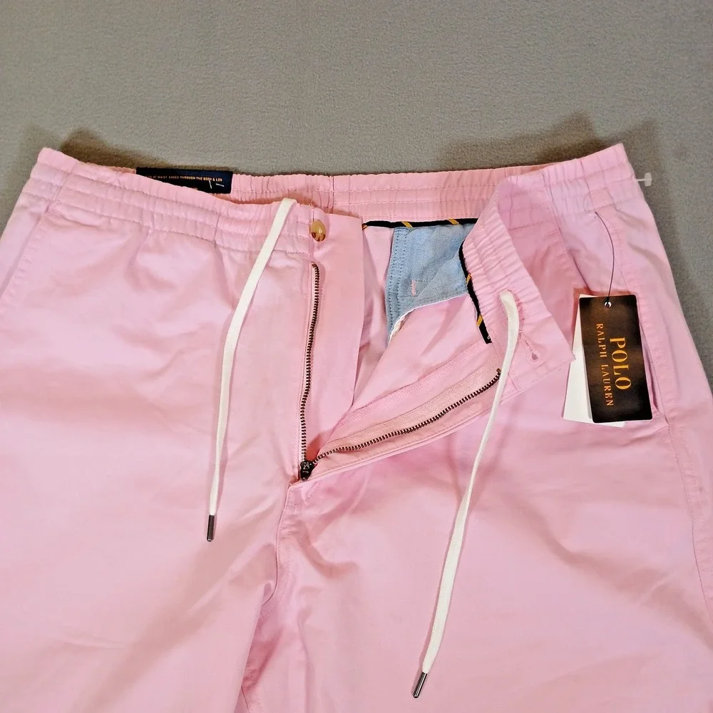 POLO RALPH LAUREN Men's Stretch Classic-Fit Polo Chino Pants Pink Size XL